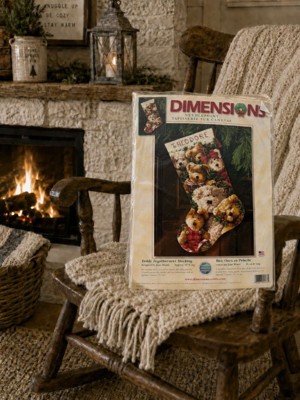 Vintage (2006) Dimensions Teddy Togetherness Needlepoint‎ Stocking Kit 9136